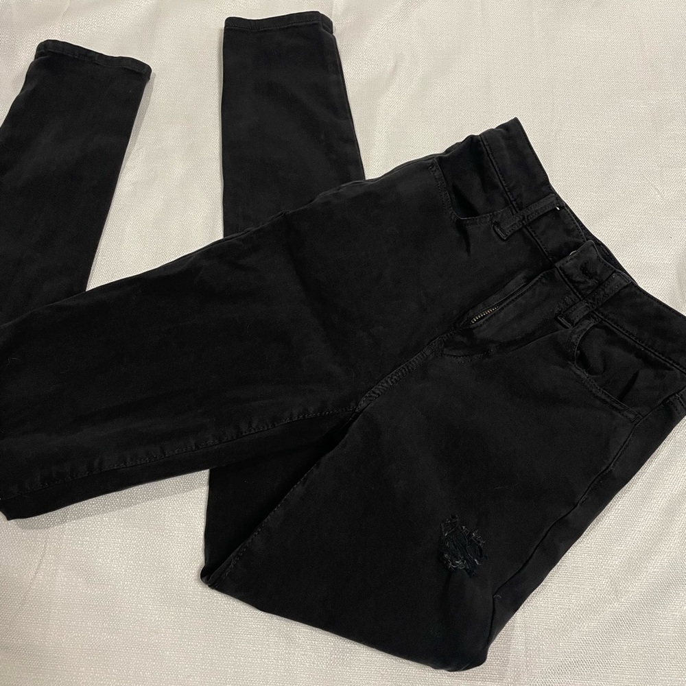 American Eagle soft pants stretch super high-rise jeggings black size 0